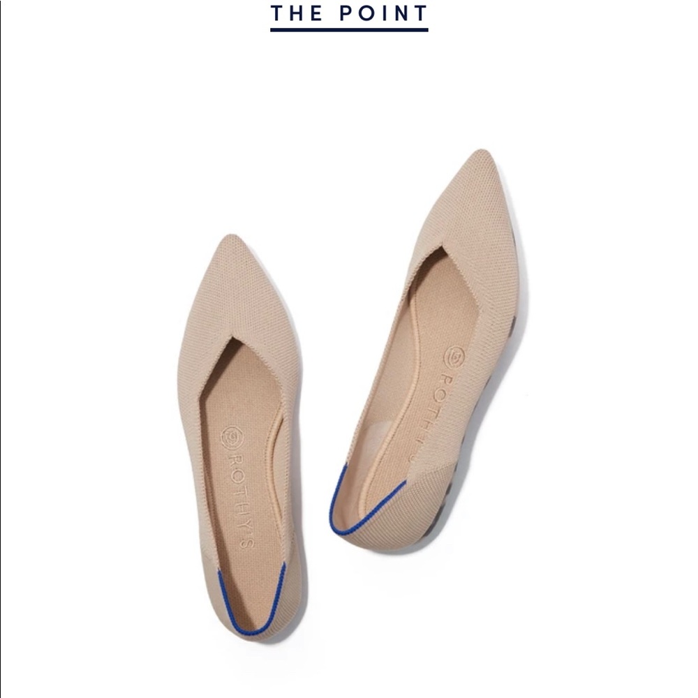BNWOT Rothys the point in ecru - size 6.5